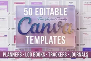 50 Editable Canva Templates 6x9 for KDP